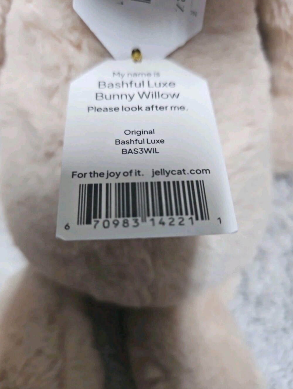 Jellycat Authentic Bashful Luxe Bunny Willow Plush Bunny – NWT – 12 Inch Soft - Picture 4 of 7